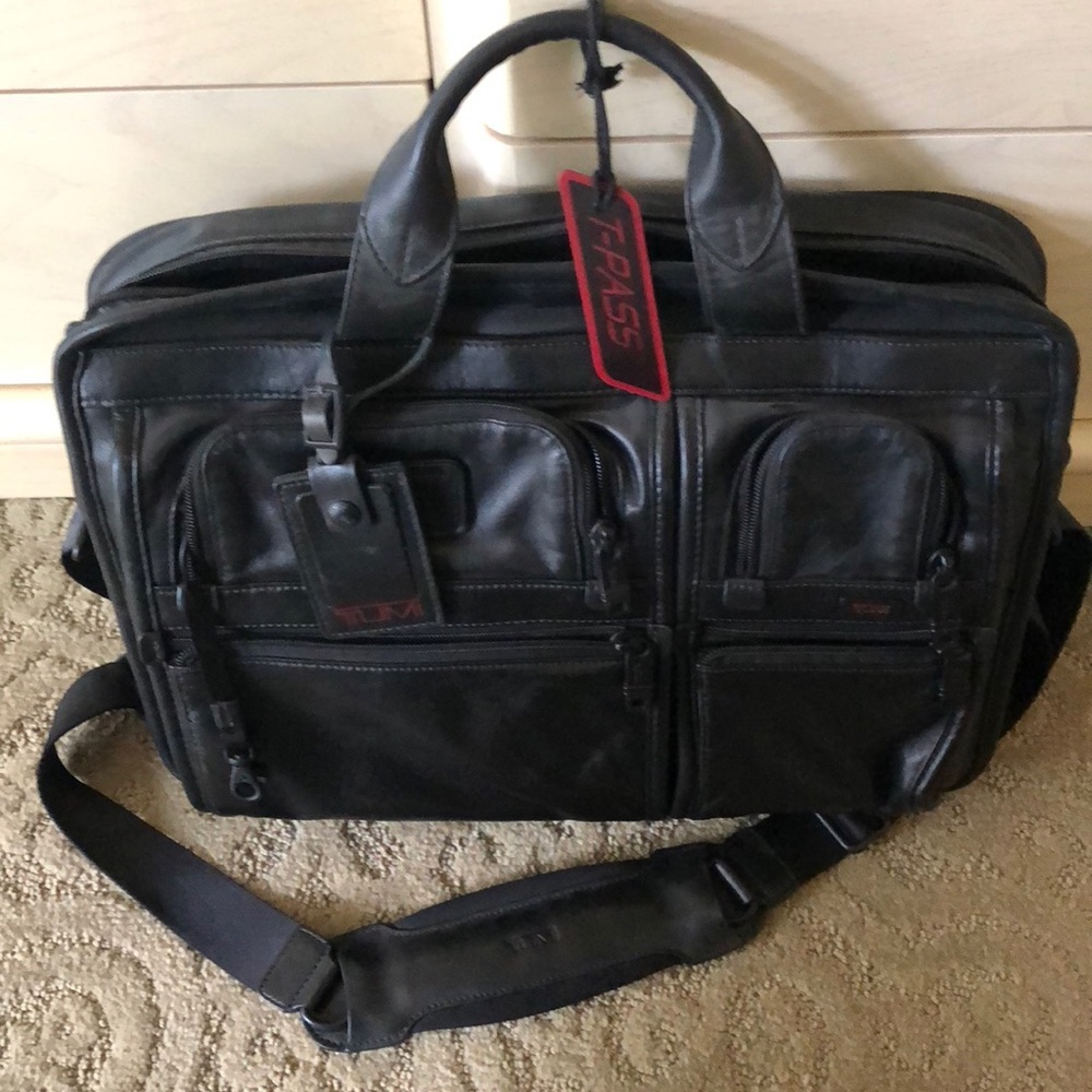 Tumi leather brief case